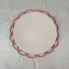 Handwoven Pink Rattan Flower Placemat – Decorative Boho Table Decor, 38cm (15 inch) Large Floral Wicker Mat, Eco-Friendly Home Accent