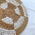 Natural Weave Two Tone Mendong Placemats With Unique Pattern, Handwoven Boho Hanging Wall Decoration, Placemat Table Setting