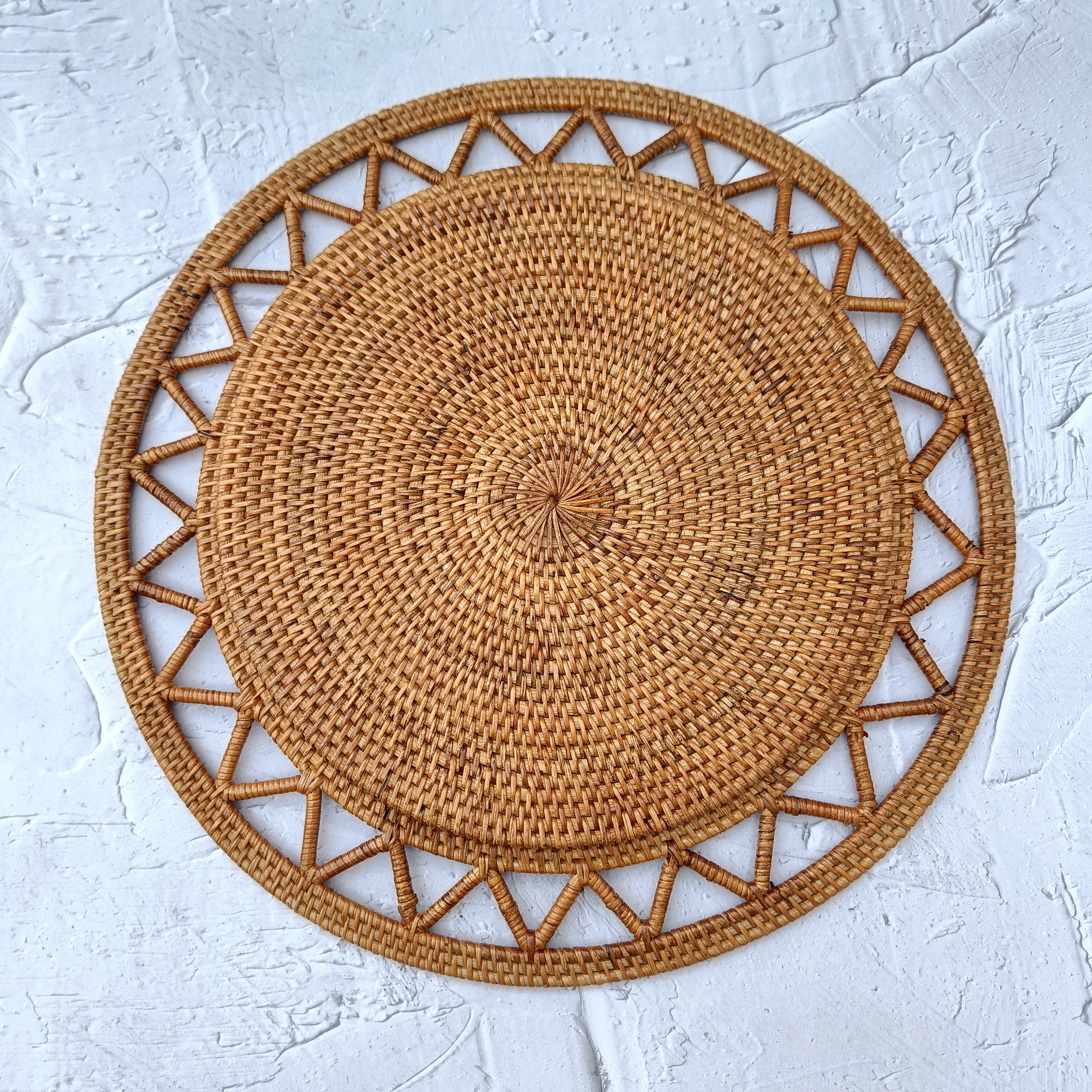 ROKA Rattan Charger Plates, Decorative Plate Set for Table Decor, Wedding Centerpieces and Decoration