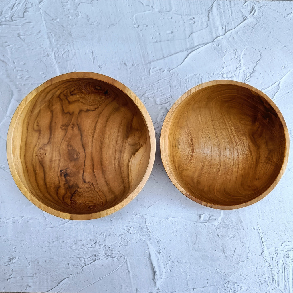 Solid Handmade Teak Wood Bowl, Decorative Table Center Bowl, Ramen Bowl, Dining Room Table Centerpieces