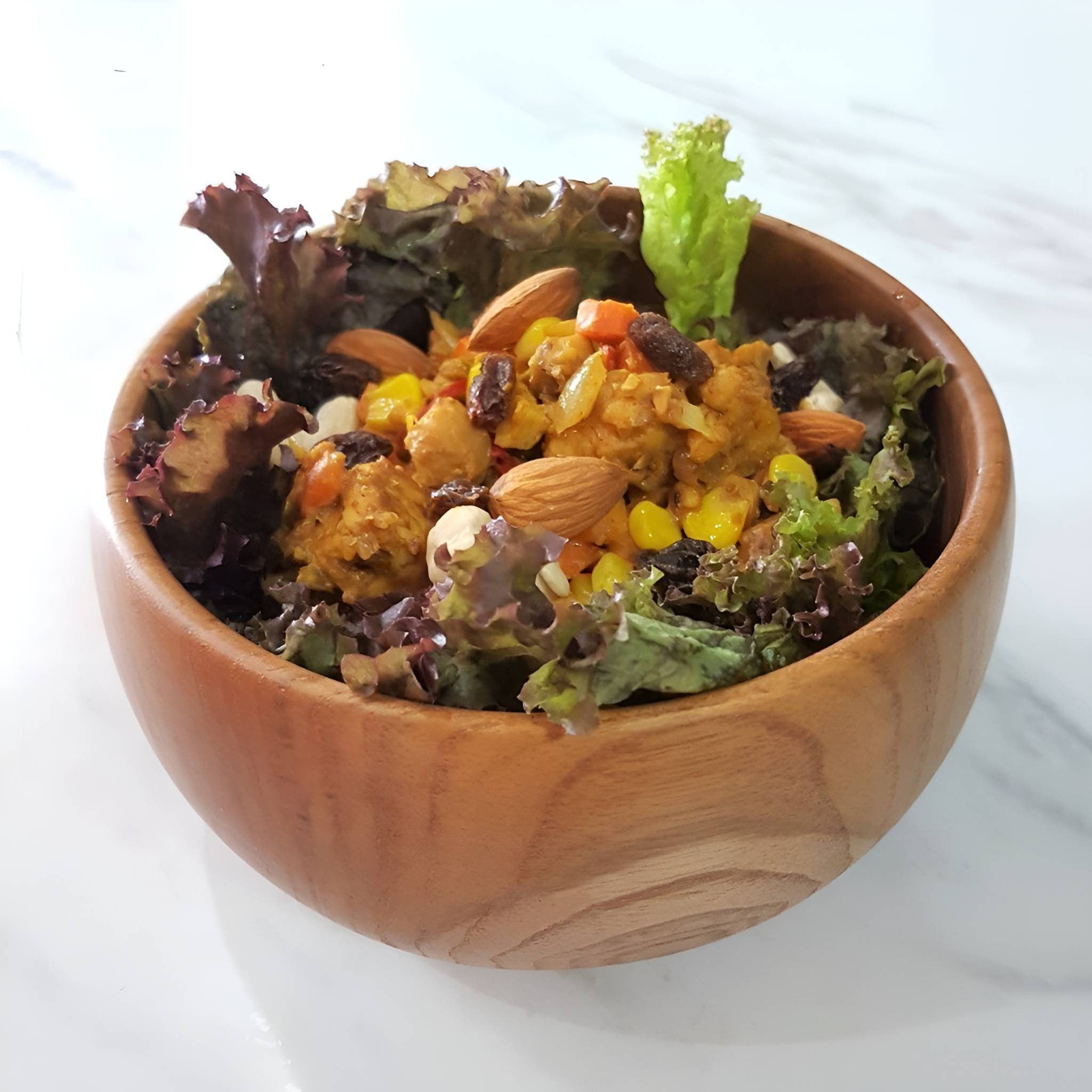 Wooden Bowl, Teak Wood Salad Bowl, Ramen Bowl, Dining Room Table Centerpieces