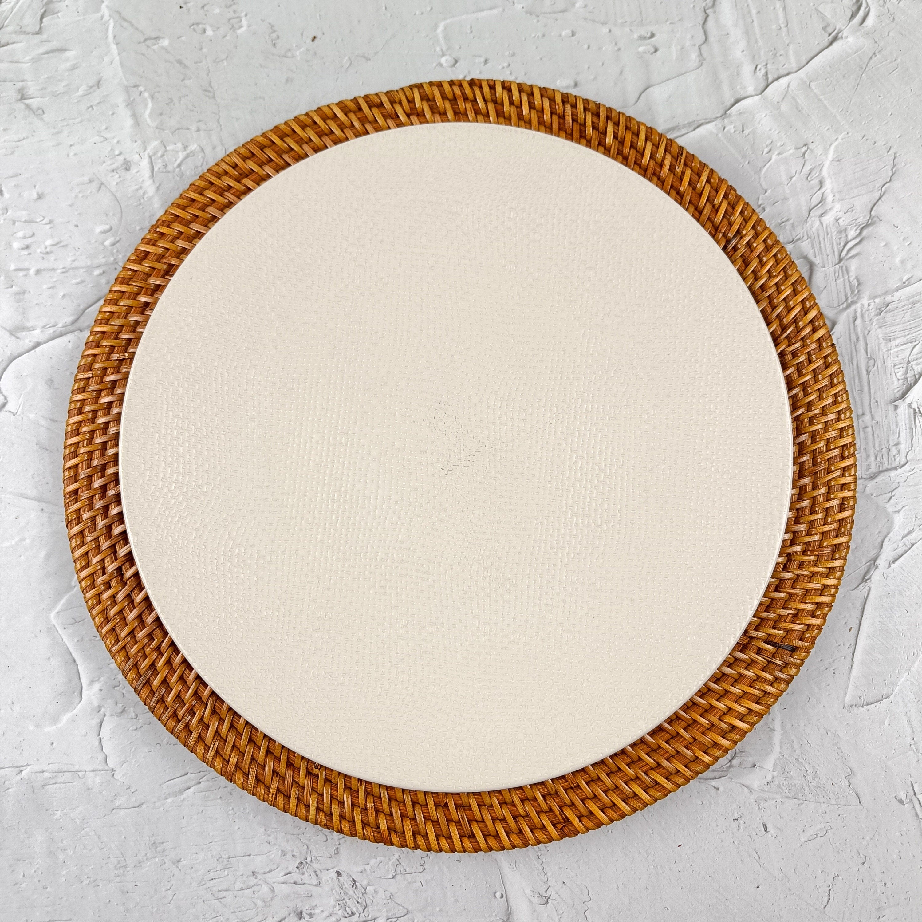 Set of 3 Rattan Charger Plates, Decorative Plate Set for Table Decor, Wedding Centerpieces and Decoration