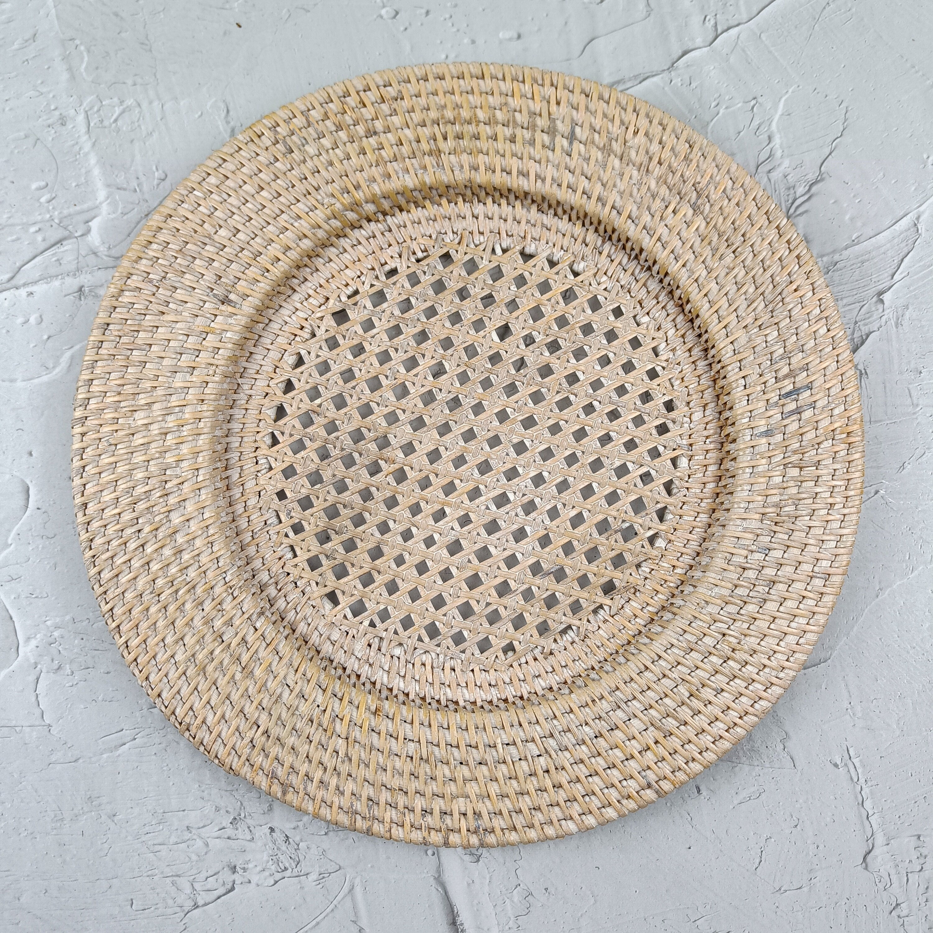 Set of 3 Rattan Charger Plates, Decorative Plate Set for Table Decor, Wedding Centerpieces and Decoration