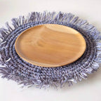 Boho Round Natural Placemats, Agel raffia placemats, Straw Serving Mat, Wicker Seagrass Wall Decor