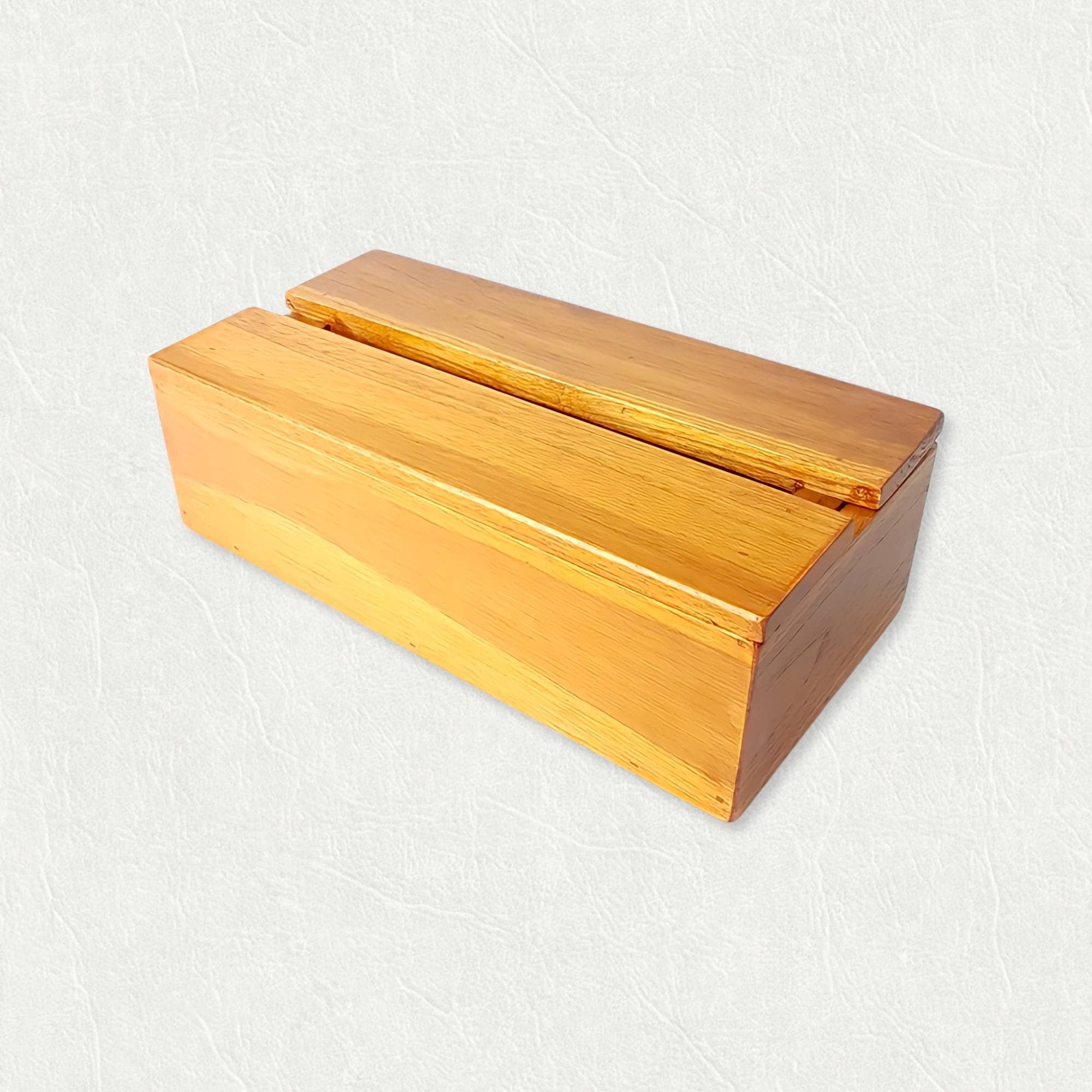 Kana Wooden Tissue Box | Teakwood Tissue Box Cover for Table Decor | Bathroom Accessories and Decoration