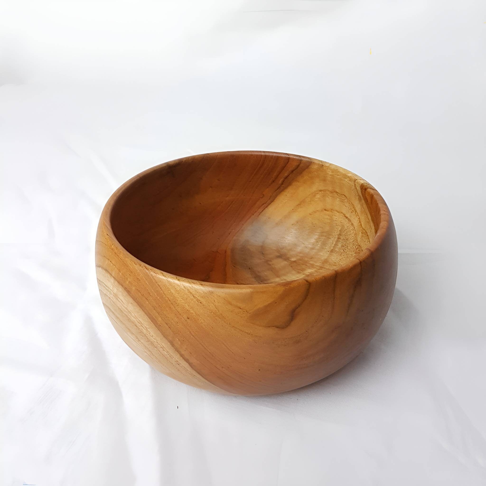 Wooden Bowl, Teak Wood Salad Bowl, Ramen Bowl, Dining Room Table Centerpieces