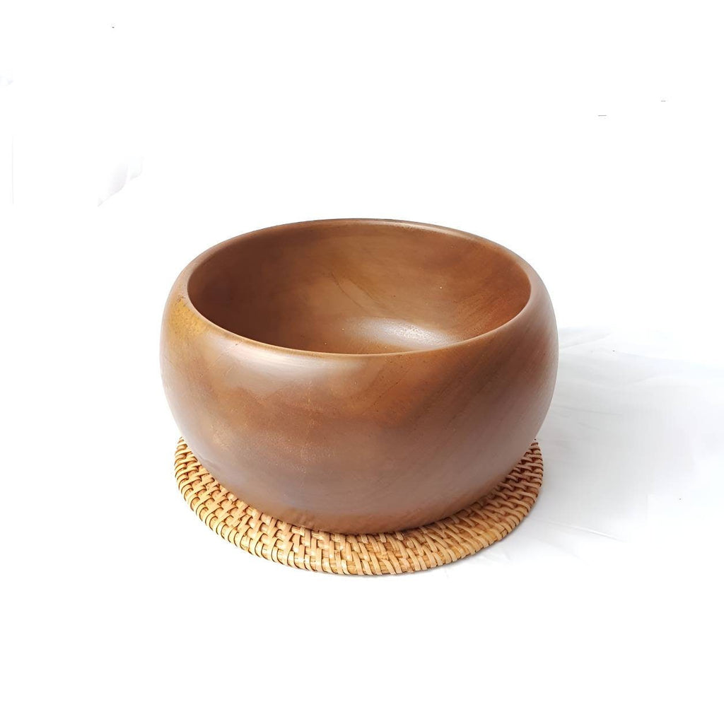 Wooden Bowl, Teak Wood Salad Bowl, Ramen Bowl, Dining Room Table Centerpieces