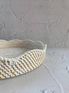 Wavy Decor Rattan Tray, Round Saucer Tray, Circular Tray, Perfume Tray, Bohemian Tray for Table Decor
