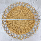 Woven Natural Flower Rattan Placemat, Charger Plate, Boho Home Decoration