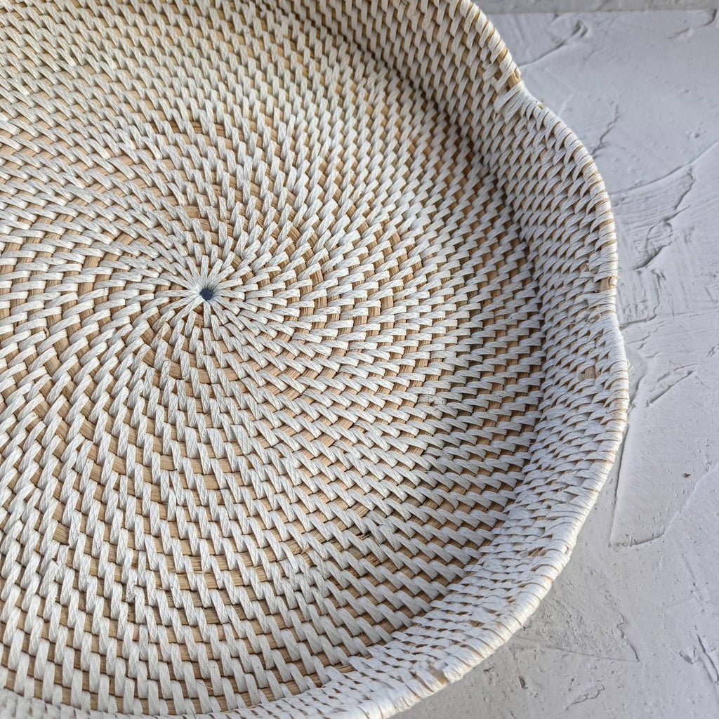 Wavy Decor Rattan Tray, Round Saucer Tray, Circular Tray, Perfume Tray, Bohemian Tray for Table Decor