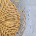 Woven Natural Flower Rattan Placemat, Charger Plate, Boho Home Decoration