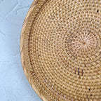 Woven Round Rattan Tray, Boho Tray, Small Round Basket, Wicker Decorative Tray