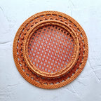 Set of 3 Handmade GENDIS Rattan Charger Plates, Decorative Plate Set for Table Decor, Wedding Centerpieces and Decoration