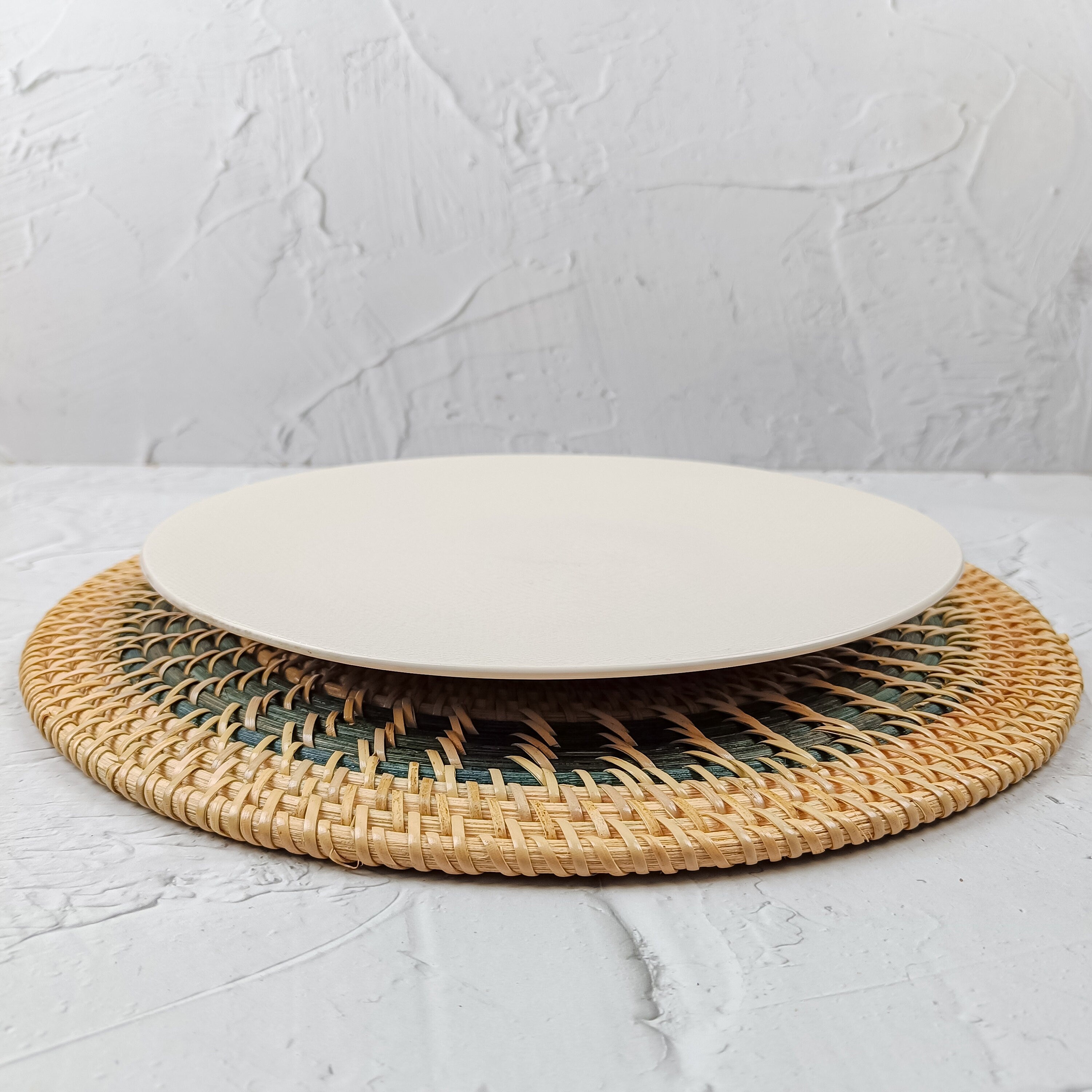 Handmade Two Tone Rattan Placemats - Set of 4