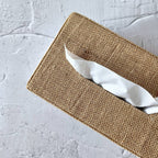 Handmade Jute Tissue Box Cover, Natural Boho Tissue Box for Table Decor