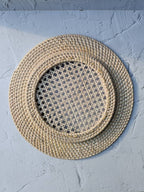 Set of 3 Rattan Charger Plates, Decorative Plate Set for Table Decor, Wedding Centerpieces and Decoration