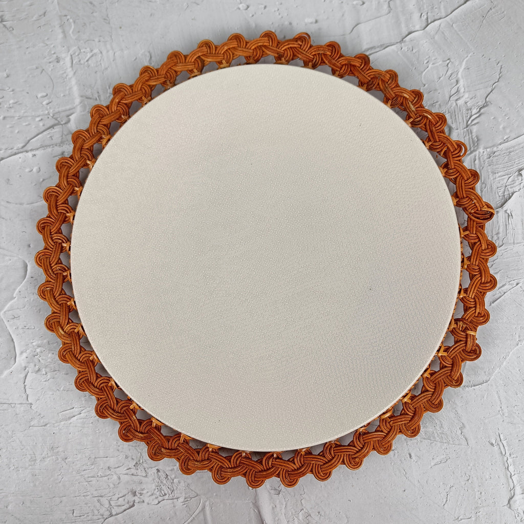 Rattan Charger Plate With Unique Side Weave Pattern
