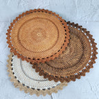 Rattan Charger Plate With Unique Side Weave Pattern
