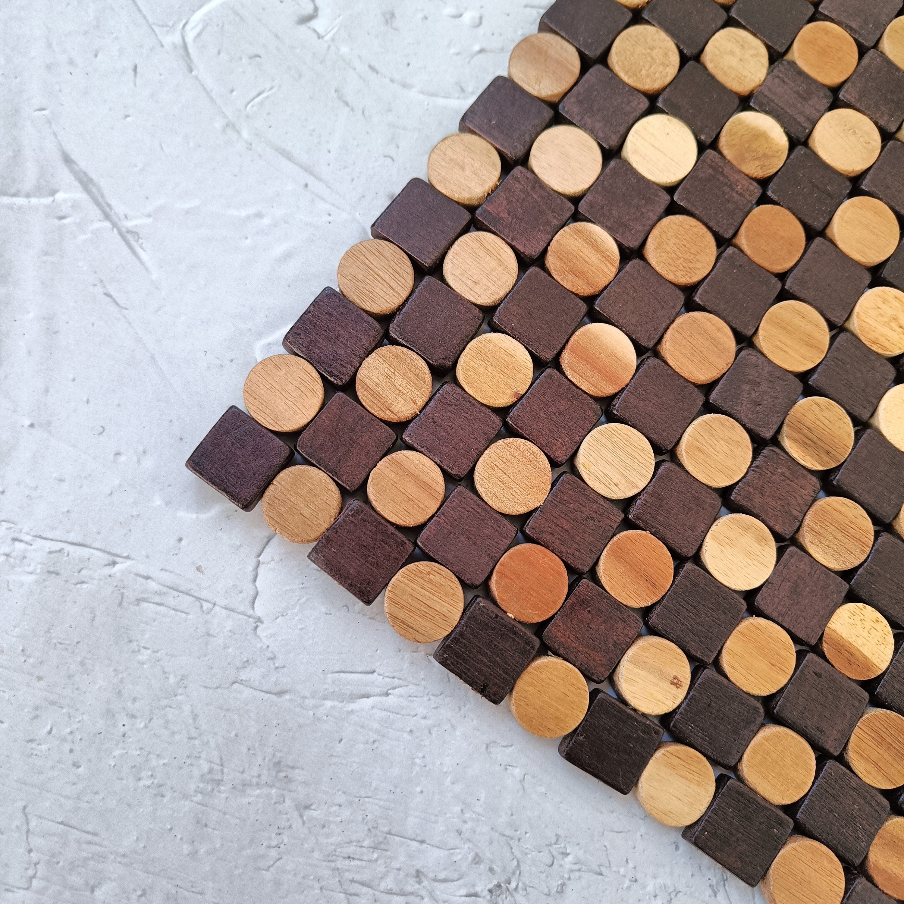 Non-Foldable Rectangular Rosewood Placemat, Handmade Wooden Furniture, Vintage Tableware