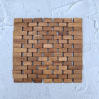 Natural Teak Wood Table Mat – 20x20cm, Handmade Foldable Placemat, Rustic Kitchen & Dining Decor, Event-Ready Coaster