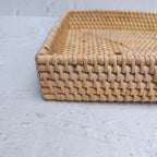 No Handle Rectangular Rattan Woven Tray With Natural Color, Bread Basket Storage, Fruit Basket Rectangular, Dry Fruit Platter Tray