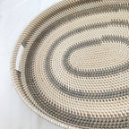 Three Tone Decorative Rattan Oval Tray (1 set), Housewarming Presents