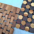 Natural Teak Wood Table Mat – 20x20cm, Handmade Foldable Placemat, Rustic Kitchen & Dining Decor, Event-Ready Coaster