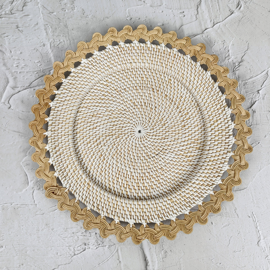 Rattan Charger Plate With Unique Side Weave Pattern