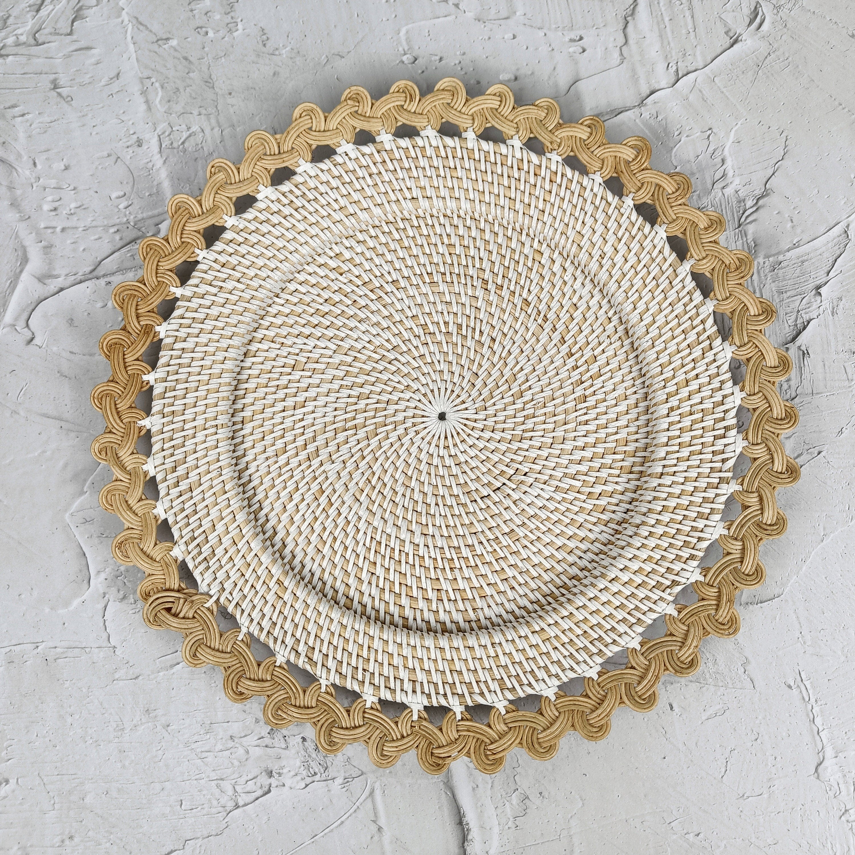 Rattan Charger Plate With Unique Side Weave Pattern