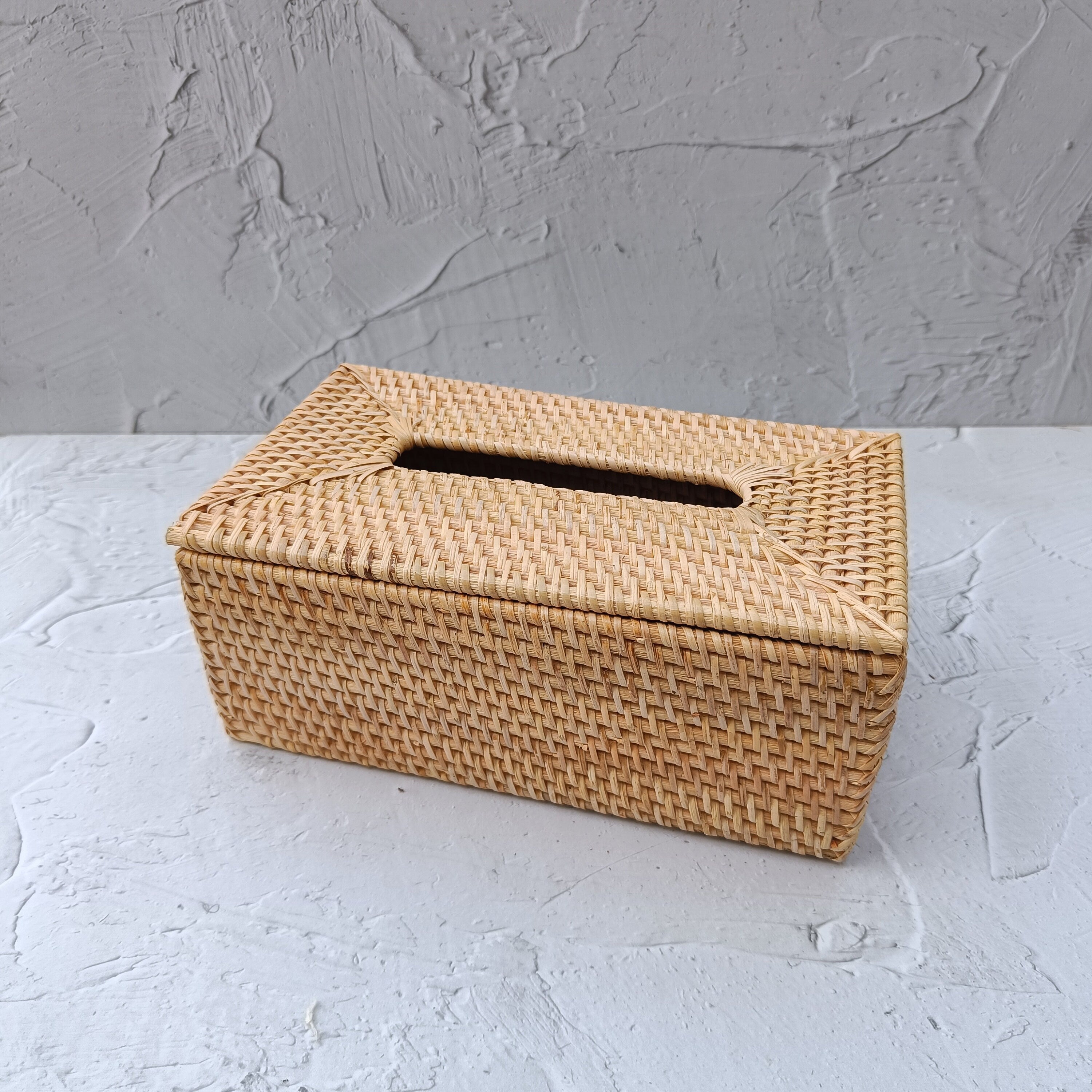 Handmade Rattan Tissue Box Cover - 3 Colors Option