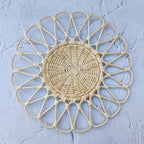 Flower-Shaped Rattan Placemat, Boho Hanging Wall Decoration, Rattan Petal Charger Plates