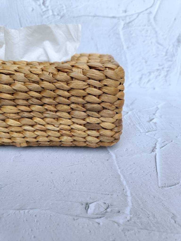 Handwoven Water Hyacinth Rectangular Tissue Box