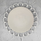 White Flower Shaped Rattan Placemat, Boho Hanging Wall Decoration, Rattan Charger Plates Set, Wedding Centerpiece