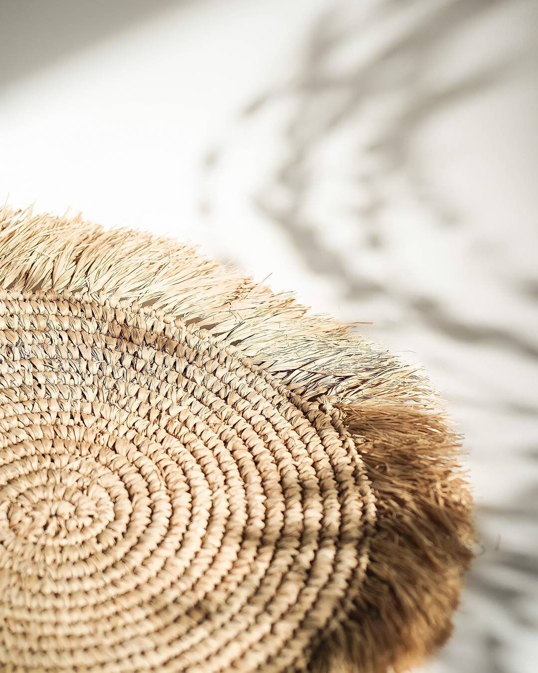 Boho Natural Round Placemats Set, Weave Hanging Wall Decoration