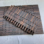 Wooden Foldable Rectangular Placemat | Long Block Sonokeling Wood Placemat | Unique Placemats for Table Decor