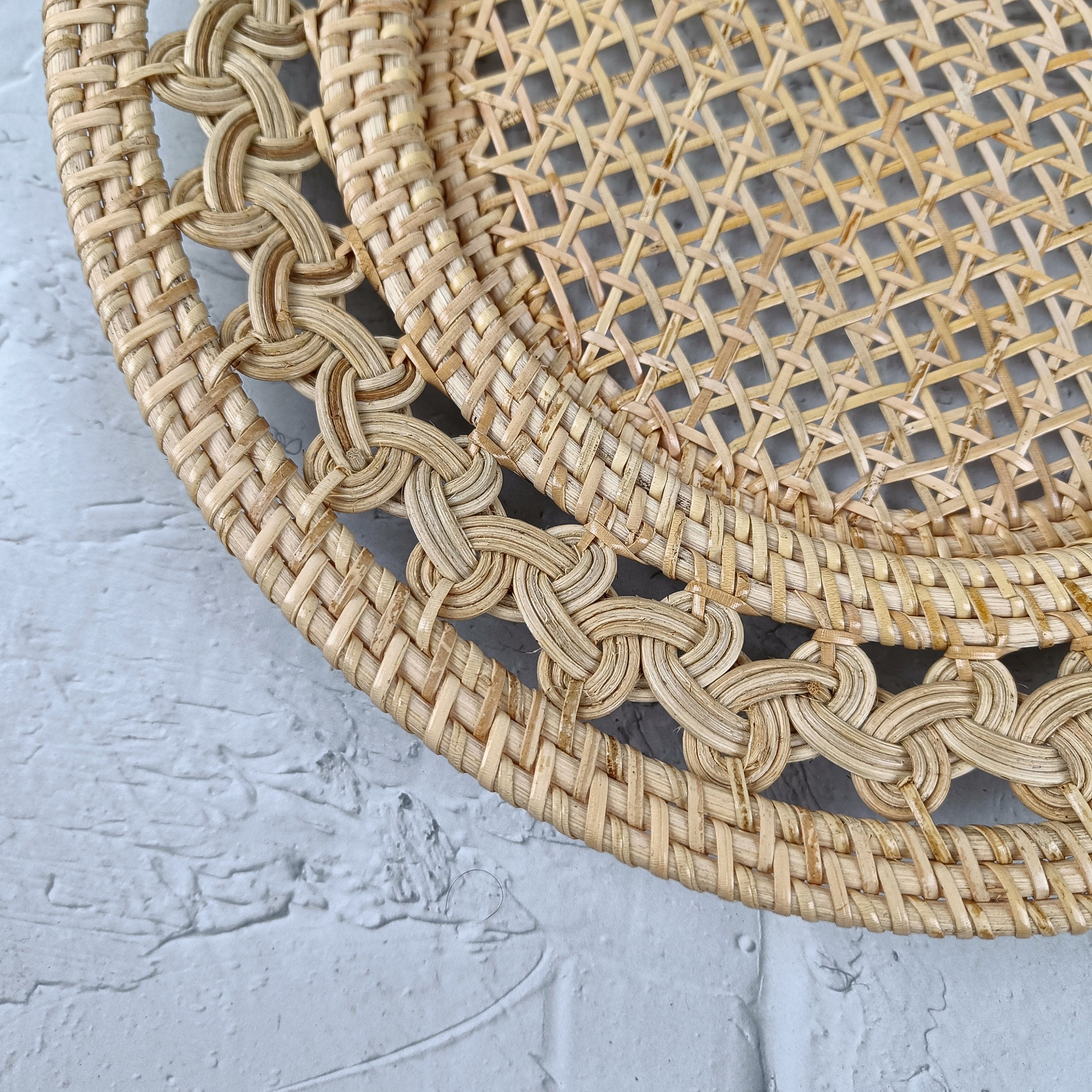 GENDIS Rattan Charger Plates With Natural Color, Decorative Plate Set for Table Decor, Wedding Centerpieces and Decoration