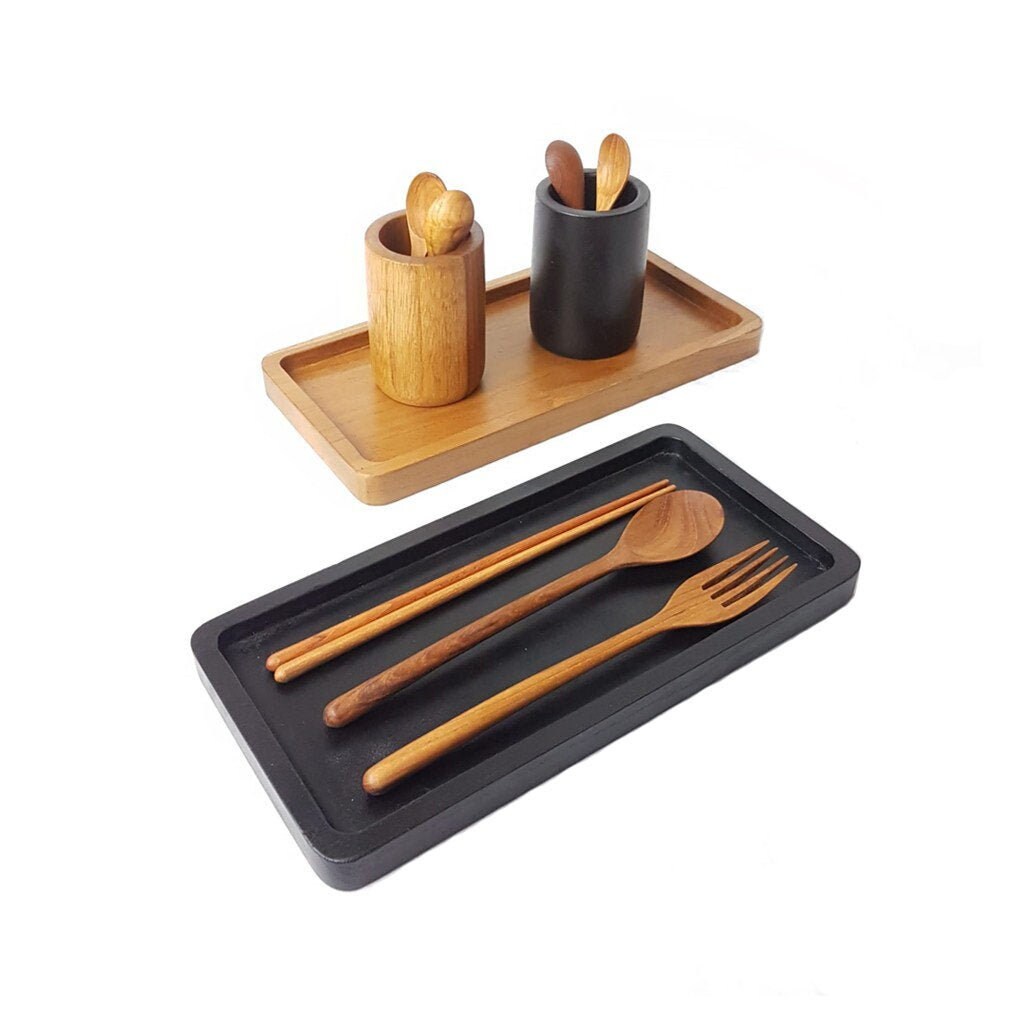 Mini Wooden Serving Tray and Platter, Rectangular Shape Teak Wood Trays for Crafts, Perfume Tray, Jewellery Tray