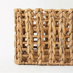 Water Hyacinth Rectangular Storage Box, Natural Boho Home Decor, Straw Organizer Box