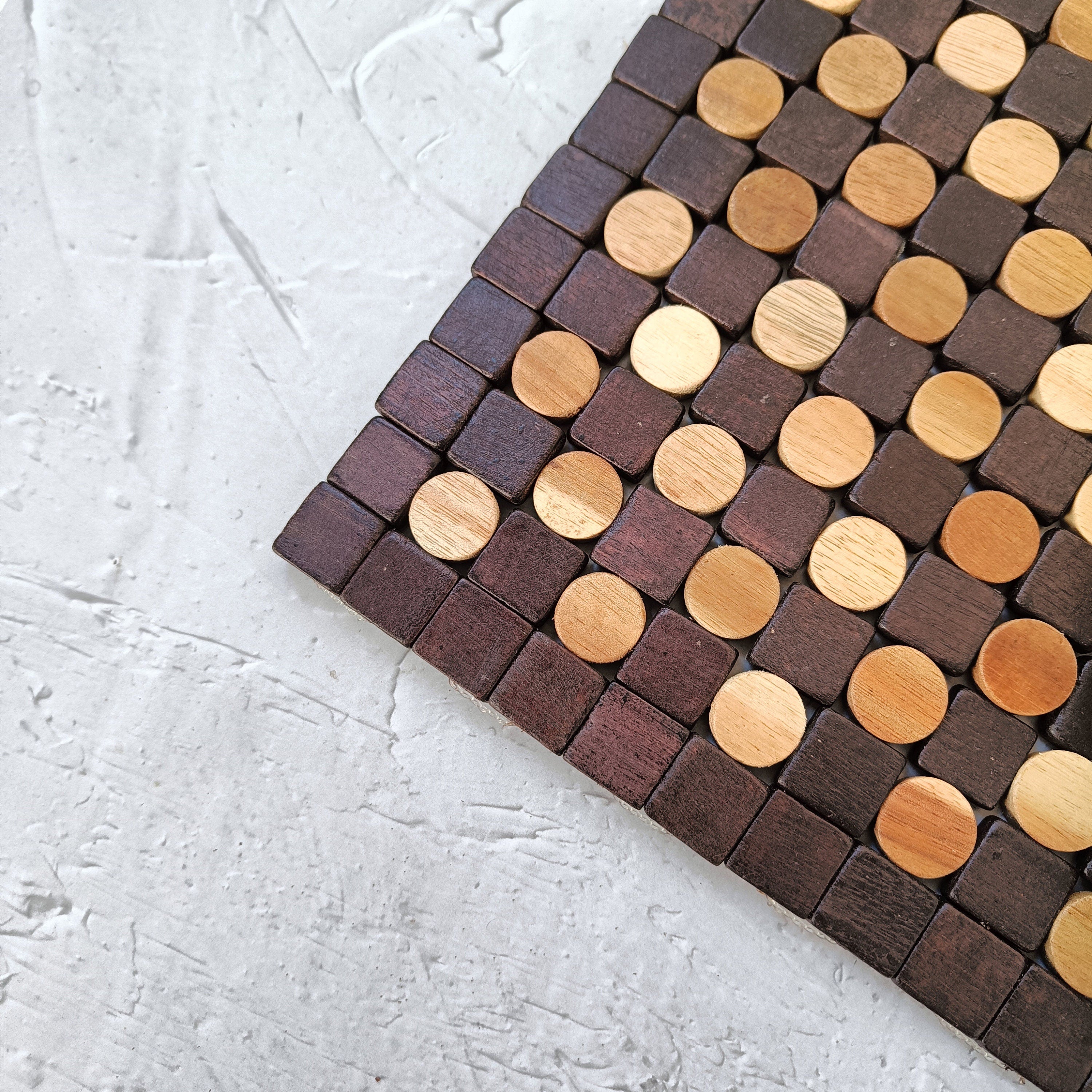 Non-Foldable Rectangular Rosewood Placemat, Handmade Wooden Furniture, Vintage Tableware