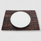 Wooden Foldable Rectangular Placemat | Long Block Sonokeling Wood Placemat | Unique Placemats for Table Decor