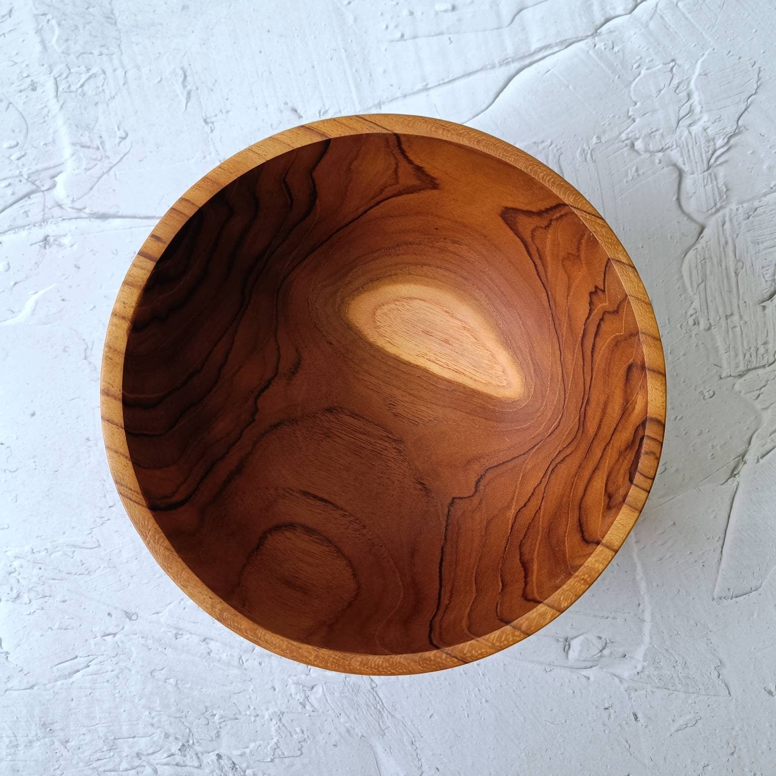 Solid Handmade Teak Wood Bowl, Decorative Table Center Bowl, Ramen Bowl, Dining Room Table Centerpieces
