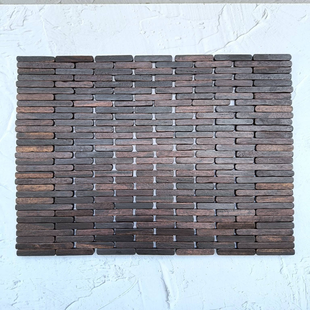 Wooden Foldable Rectangular Placemat | Long Block Sonokeling Wood Placemat | Unique Placemats for Table Decor