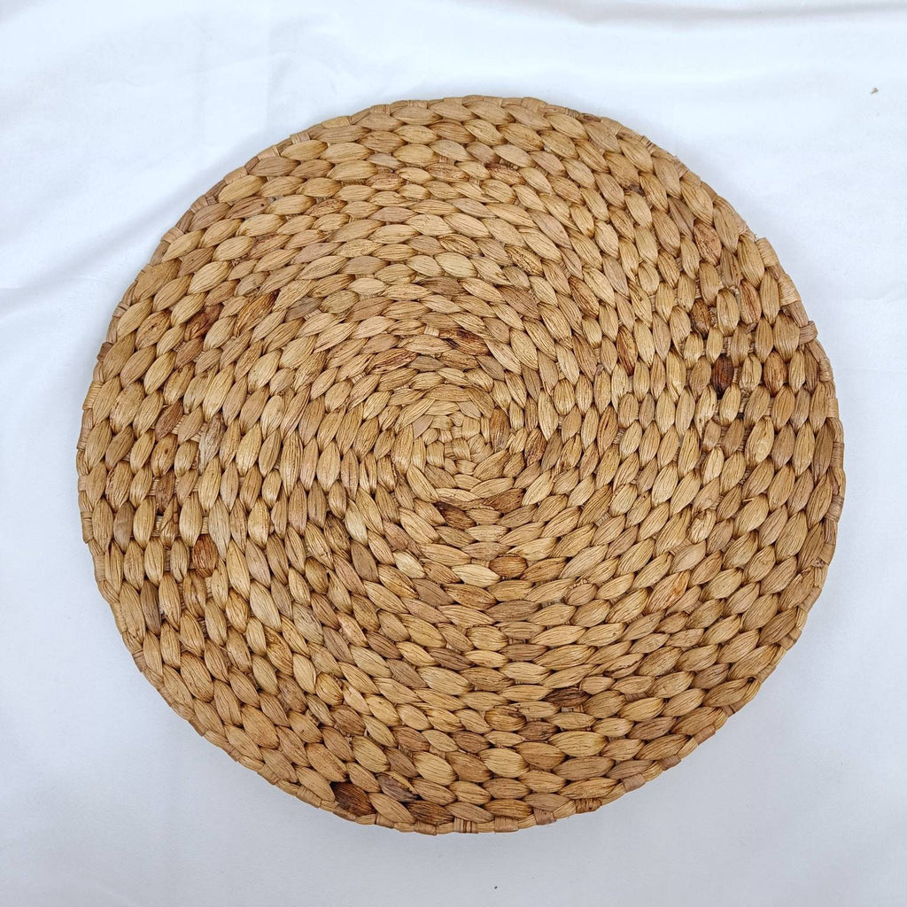 Water Hyacinth Round Placemats, Straw Serving Mat, Natural Kitchen Decor for Table
