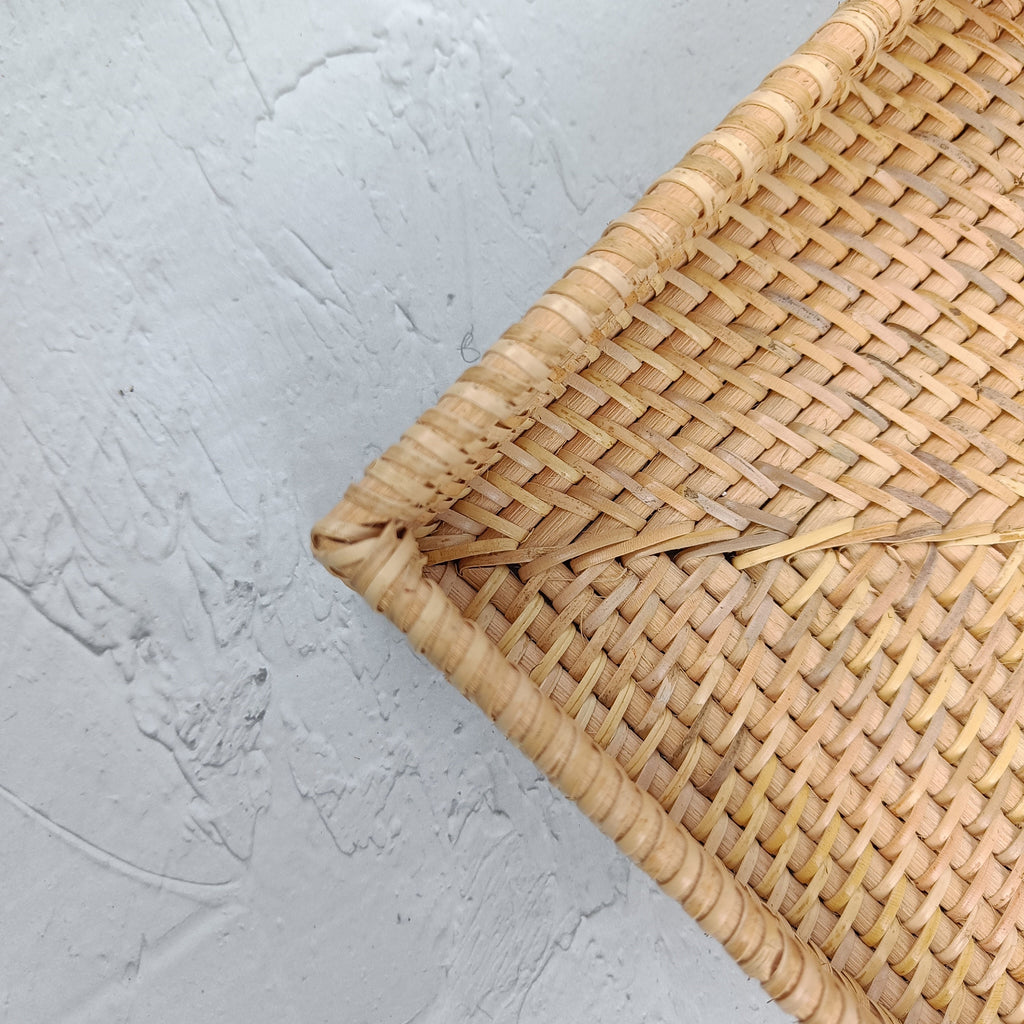 No Handle Rectangular Rattan Woven Tray With Natural Color, Bread Basket Storage, Fruit Basket Rectangular, Dry Fruit Platter Tray