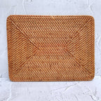 Set of 4 Rectangular Rattan Placemats, Farmhouse Decoration, Boho Table Decor