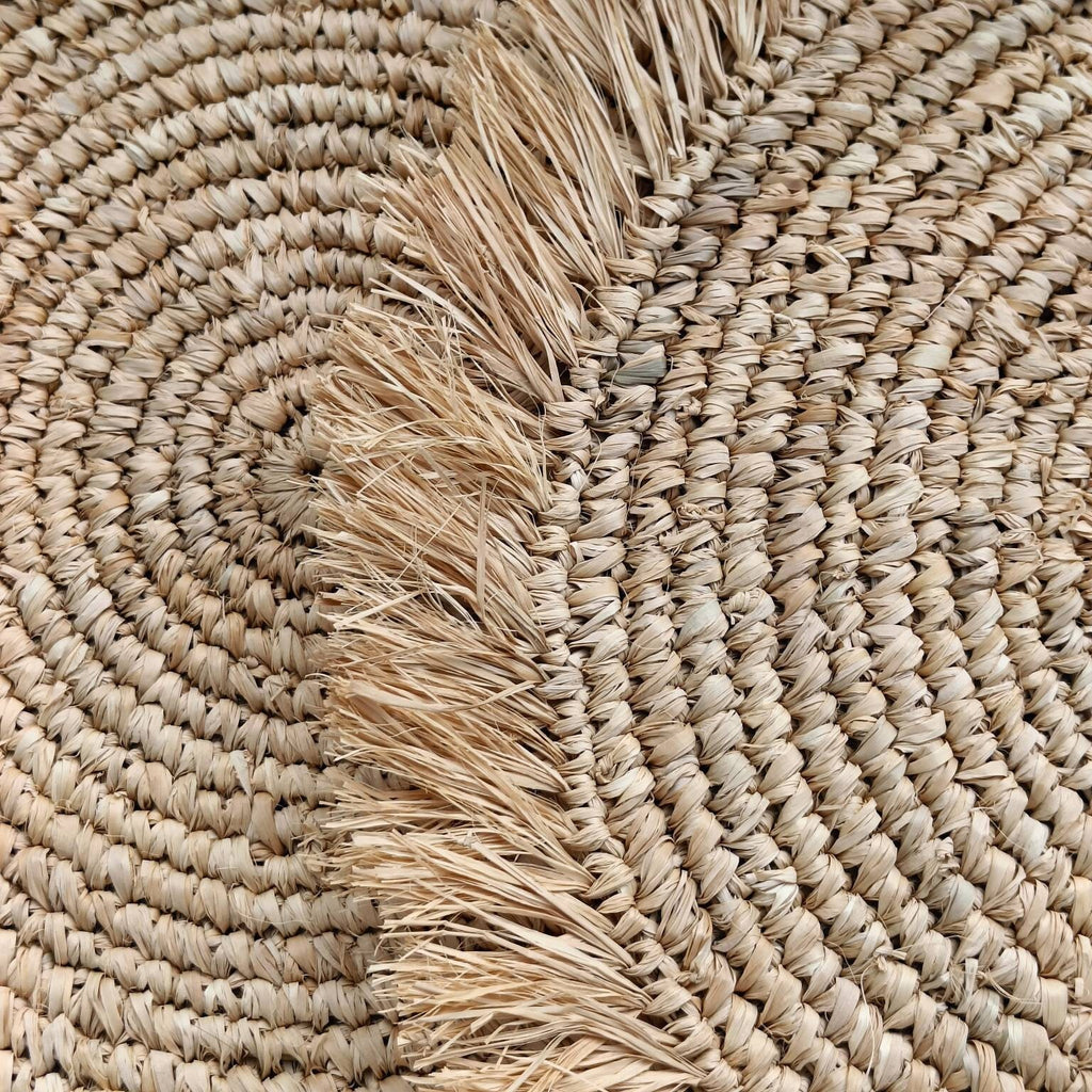 Boho Natural Round Placemats Set, Weave Hanging Wall Decoration