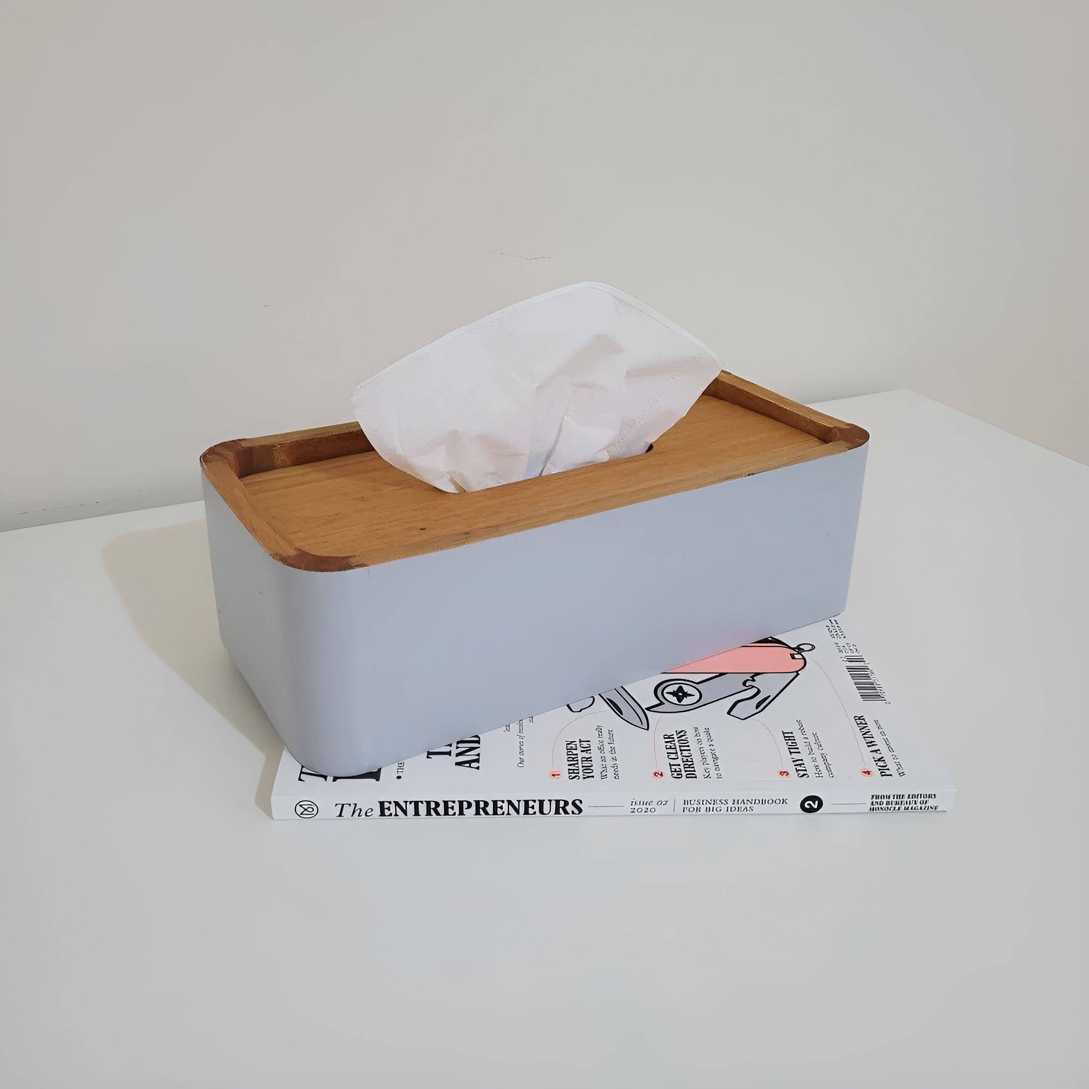 Solid Teakwood Tissue Box With Adjustable Lid, Wooden Furniture