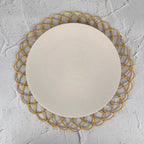Woven Natural Flower Rattan Placemat, Charger Plate, Boho Home Decoration