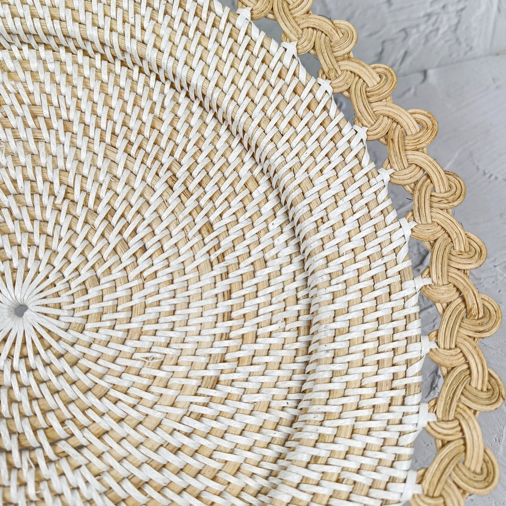 Rattan Charger Plate With Unique Side Weave Pattern