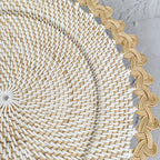 Rattan Charger Plate With Unique Side Weave Pattern